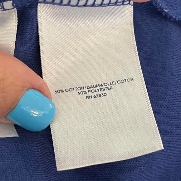 Lands' End knit blue t-shirt tee shirt women's 16 - 18 1x bright blue cotton bln - Picture 9 of 16